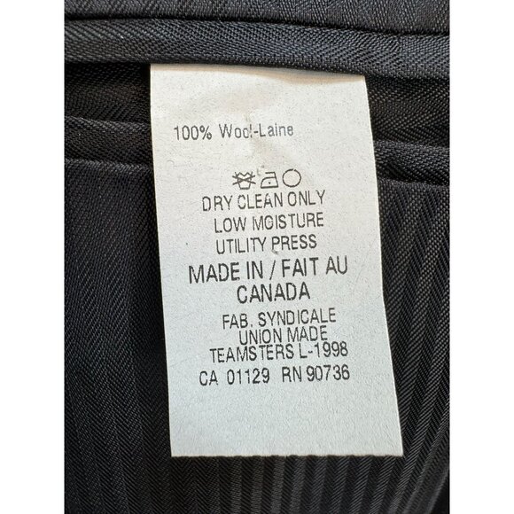 Calvin Klein Mens Pinstripe Wool Blazer 46L Gray - Picture 4 of 13